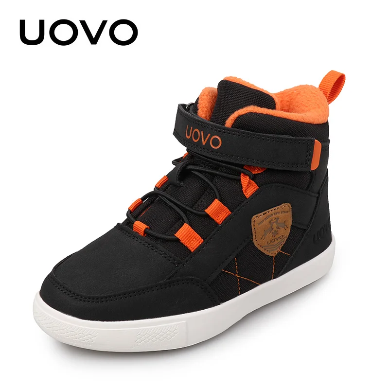 Top Trends: UOVO 2023 New Arrival Classical Winter Kids Walking Shoes Warm Plush Lining Fashion Children Footwear Flat Boys Sneakers Shoppable Styles