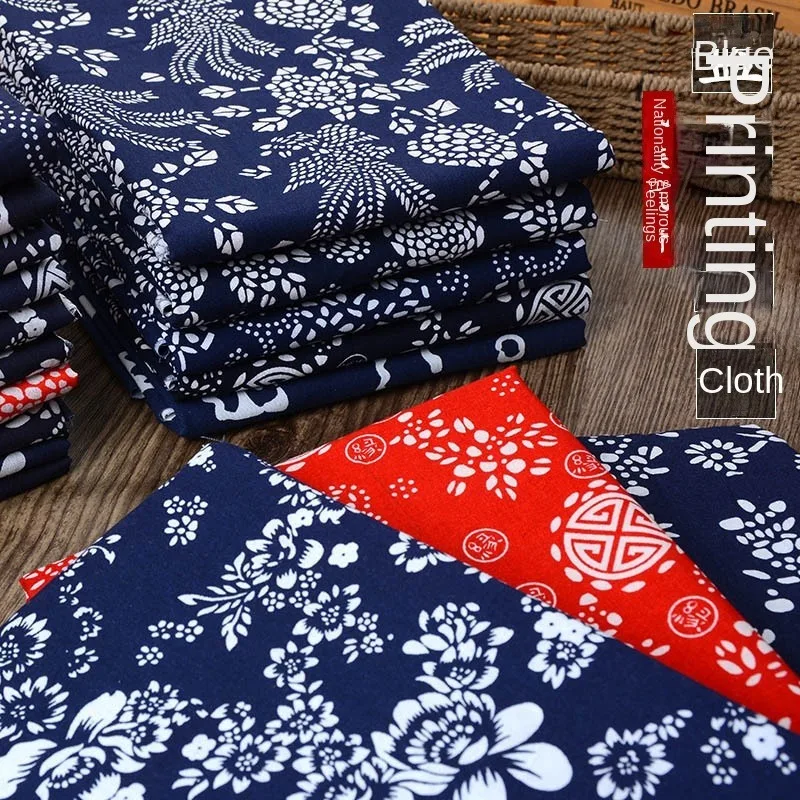 Top Trends: Wholesale Blue Printed Fabric, Pure Cotton, Thickened Chinese Style Ethnic Blue And White Fabric, Tablecloth, Curtain Fabric Shoppable Styles