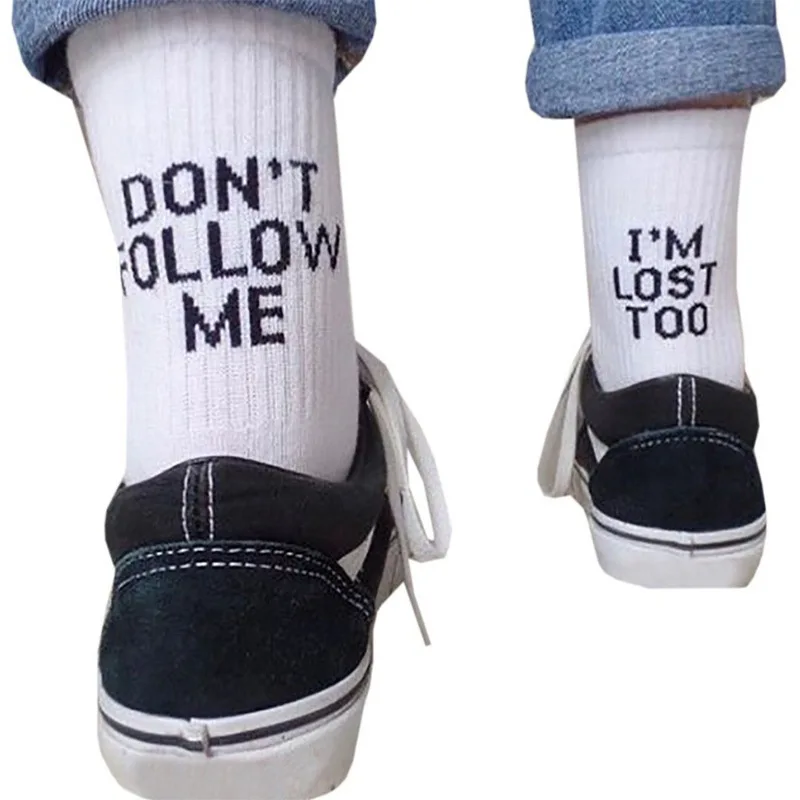 Top Trends: Drop Ship Men Funny Socks Harajuku Humor Word Printed Socks Creative Hip Hop Street Skateboard Unisex Crew Happy Socks Shoppable Styles