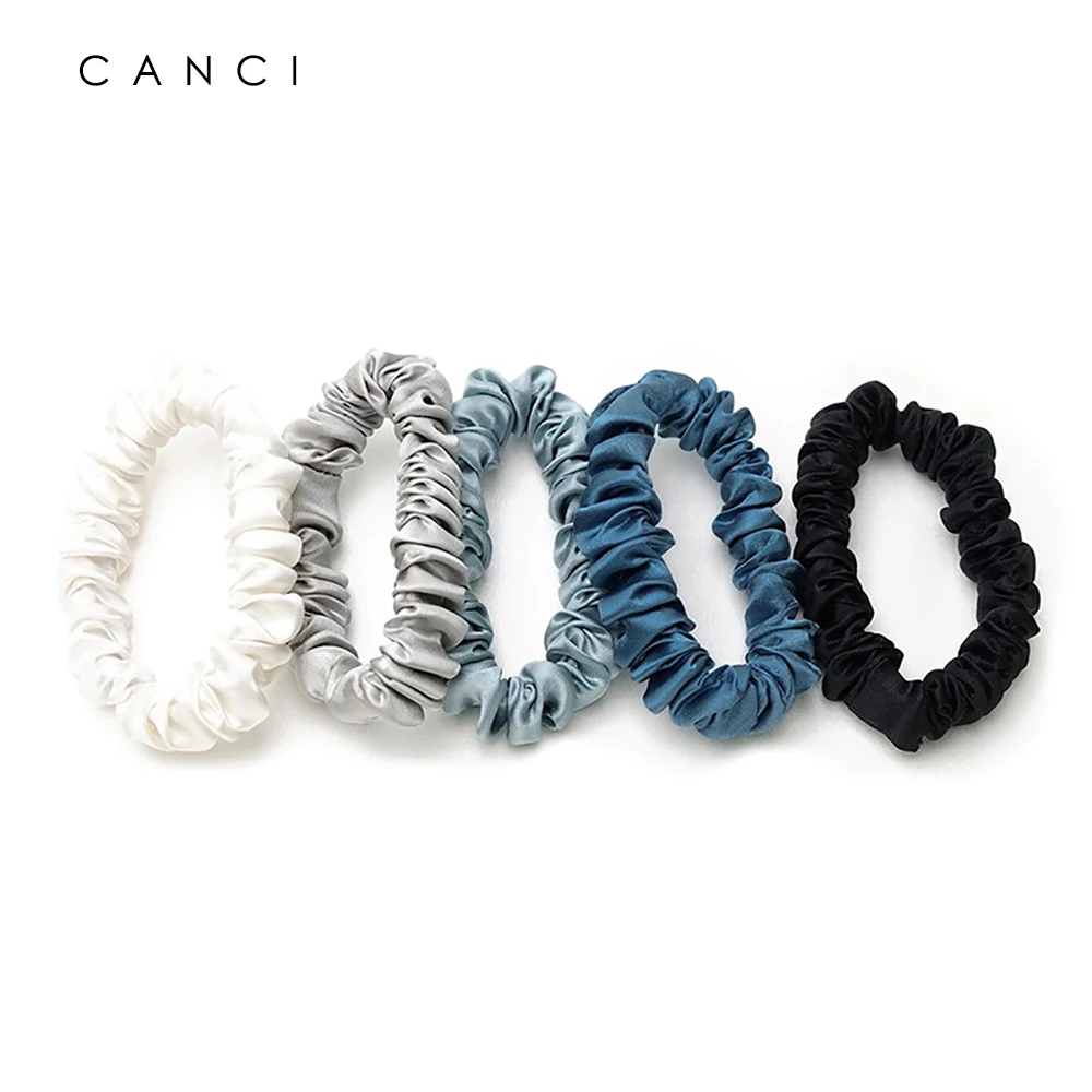 Top Trends: 100% Real Silk Scrunchies 1.5CM Headband Ropes Hair Bands Ties Gum Elastics Ponytail Silk Hair Tie Holders For Women Girls Shoppable Styles