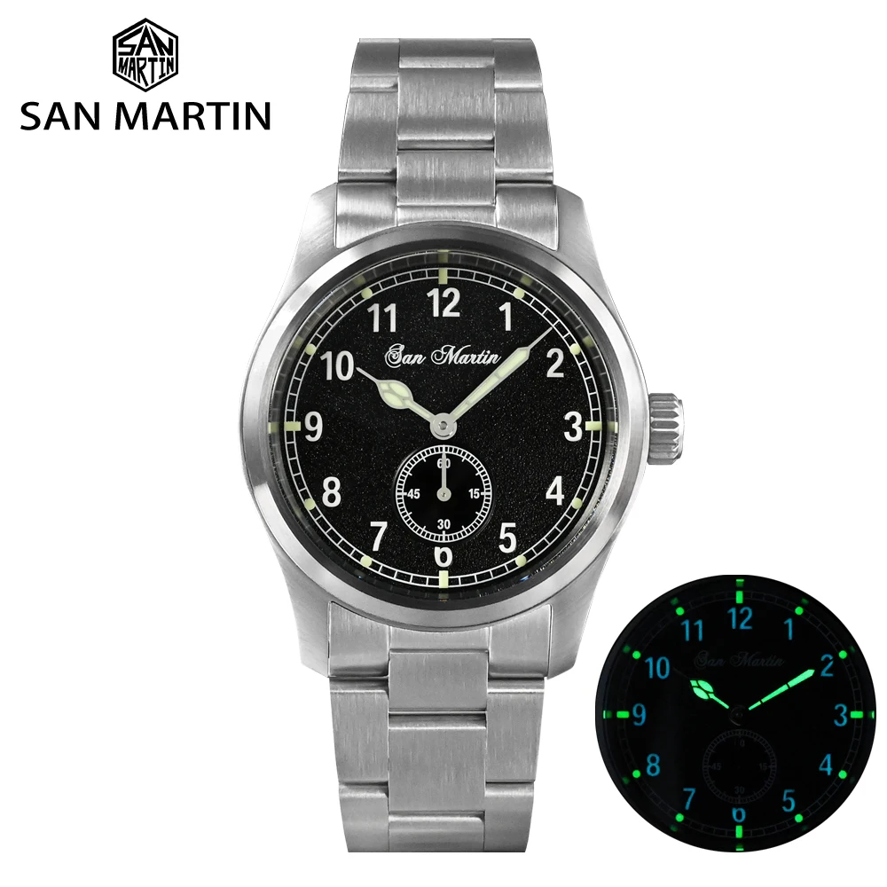 Top Trends: San Martin 37mm Pilot Watch RONDA 6004 Quartz Movement Military Simple Fashion Style Men Wristwatch 20 Bar Luminous Relojes Shoppable Styles