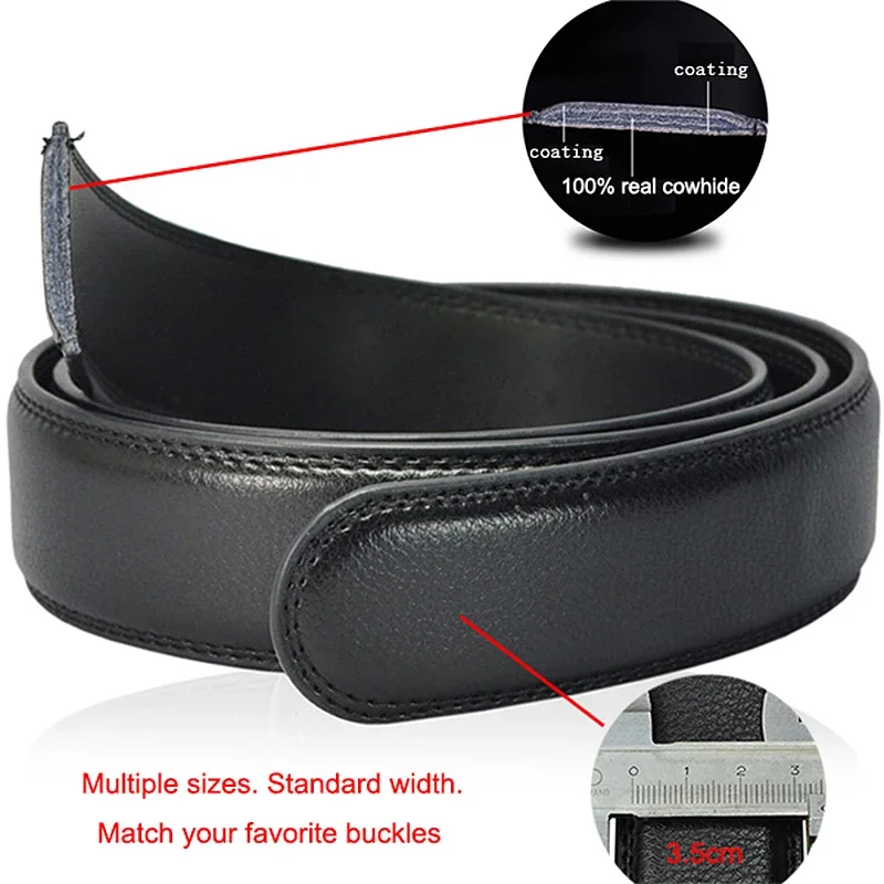 Top Trends: Belt Men LONG Plus Size 110 120 130 140 150 160 170 180cm Genuine Leather Belts For Jeans Strap Male Black Automatic Buckle Belt Shoppable Styles - Image 6