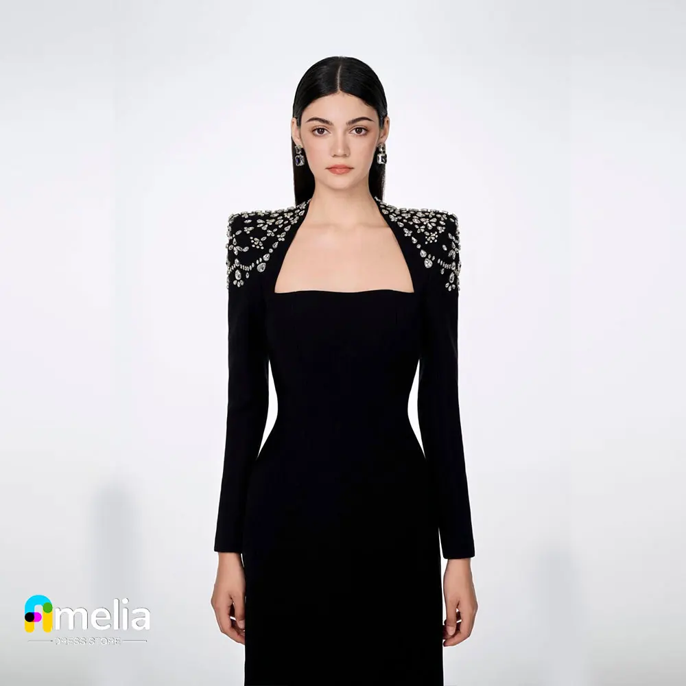 Top Trends: Amelia Square-Neck Prom Dress Long Sleeves With Floor Length Evening Dress Women Wedding Party Formal Gowns Arabia2023 Shoppable Styles - Image 4