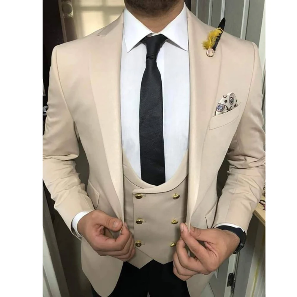 Top Trends: 2024 Wedding Men&#039;s Suits Blazer Single Breasted Peaked Lapel Costume Hombre Terno Regular 3 Piece Jacket Pants Vest Slim Fit Shoppable Styles