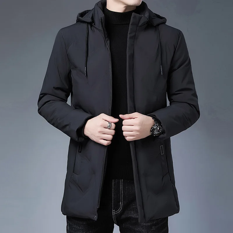 Top Trends: 2023 High Quality Brand Hooded Puffer Jacket Men Winter Coat Parkas Thick Warm Windbreaker Men Clothing Solid Long Sleeve Casual Shoppable Styles