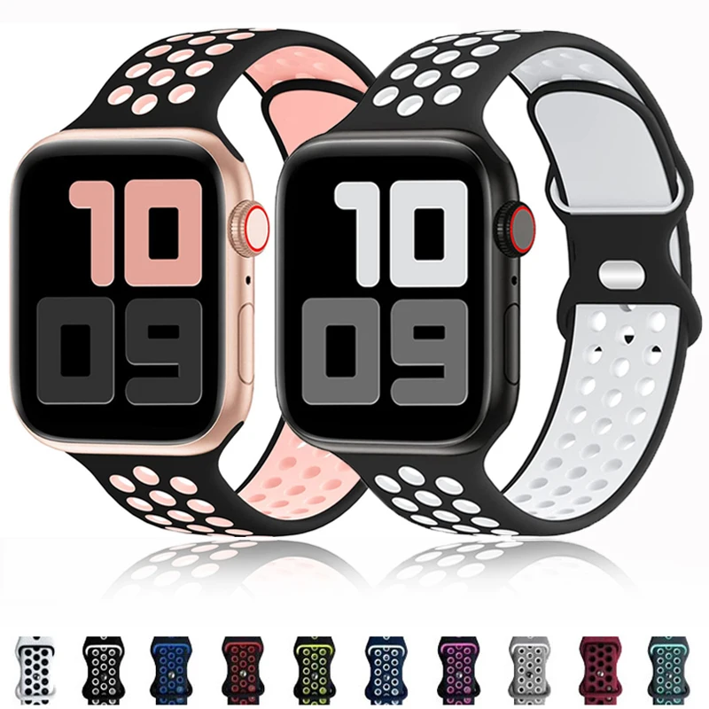 Top Trends: Silicone Strap For Apple Watch Band 44mm 40mm 45mm 41mm 49mm 42mm 38mm Sport Correa Bracelet IWatch Series 3 4 5 SE 6 7 8 Ultra Shoppable Styles