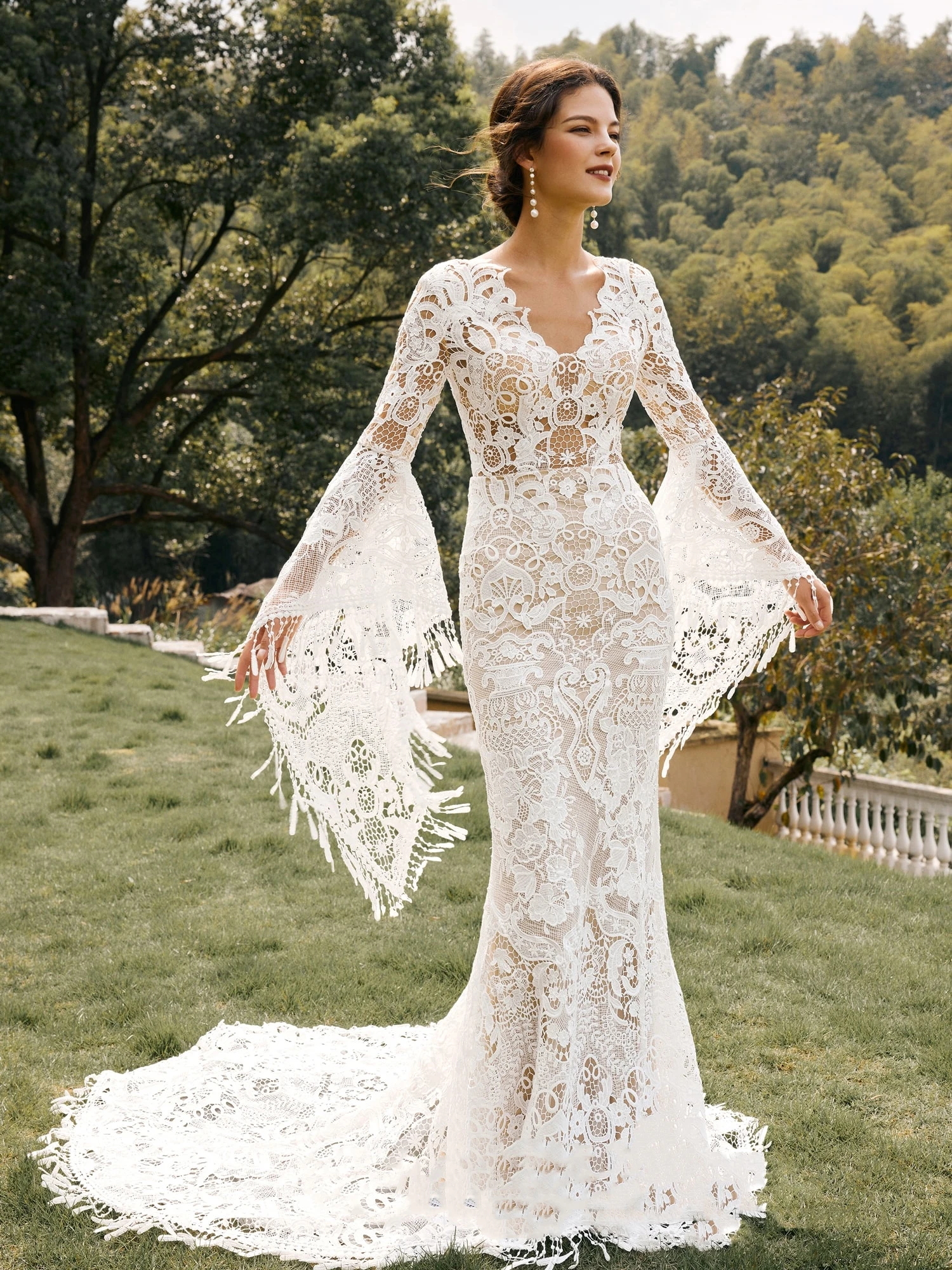 Top Trends: Vintage BOHO Wedding Dresses Long Flare Sleeves Bridal Gowns Lace Appliques Floor Length Mermaid 2024 Vestidos De Novia 2023 Shoppable Styles