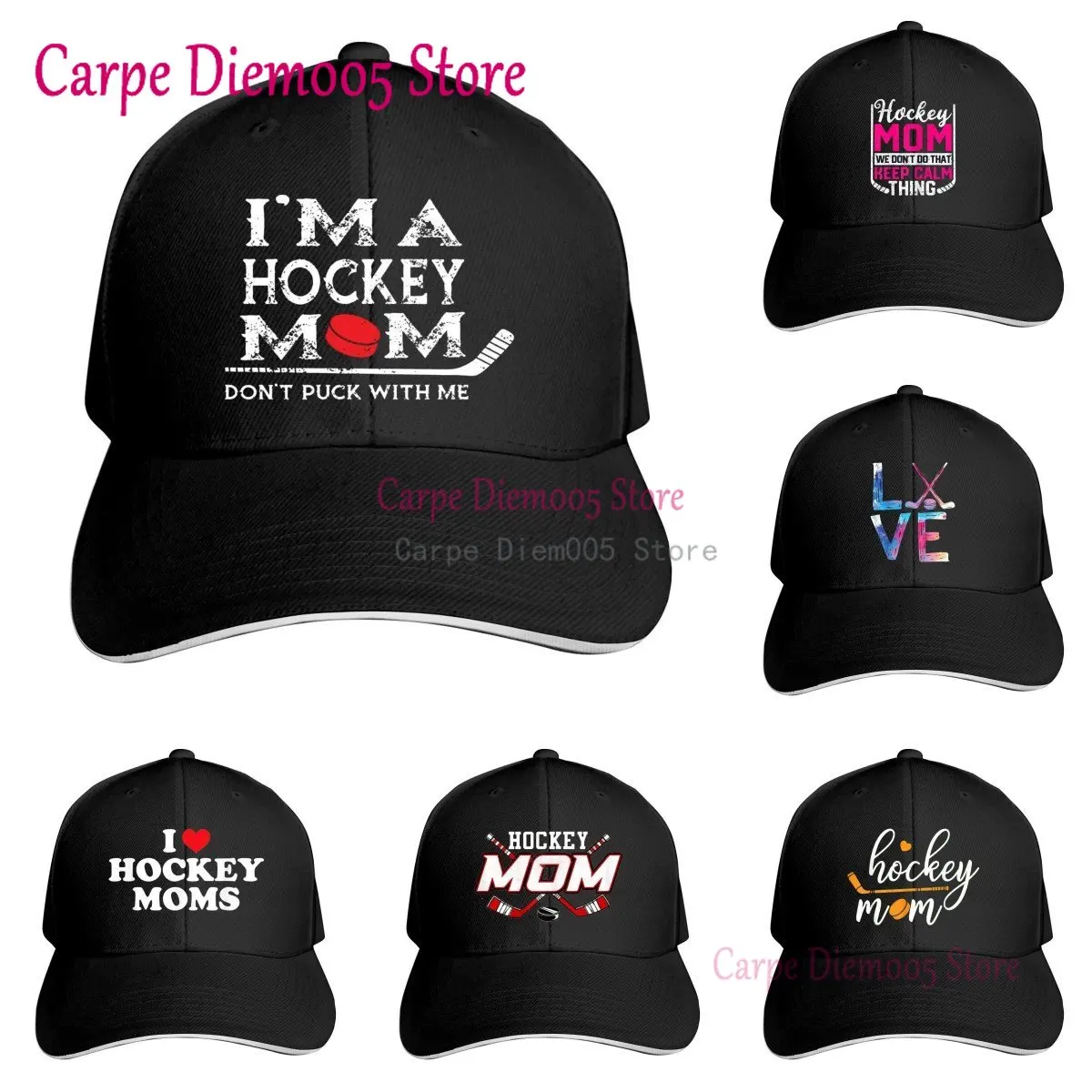 Top Trends: Hockey Mom Hats For Men Women Baseball Cap Sun Protection Trucker Cap Black Shoppable Styles