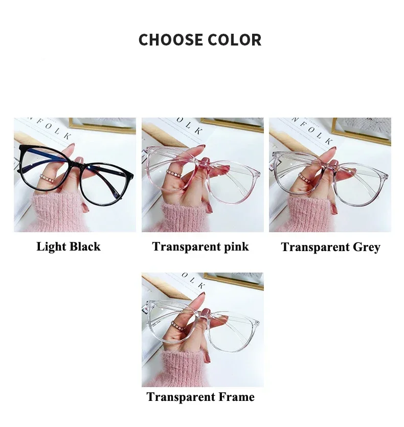 Top Trends: Anti Blue Light Blocking Myopia Eyeglasses Oversized Myopia Glasses Vintage Frame Eyewear Glasses Short-sighted Glasses Shoppable Styles - Image 2