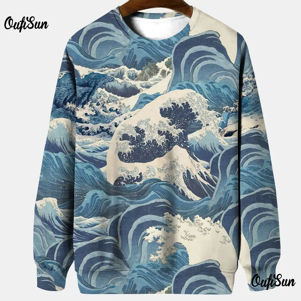 Top Trends: Japanese Ukiyoe Sweatshirt For Men Long Sleeve T-Shirt O-Neck Pullover Oversized Spring Clothing Thin Casual Men&#039;s Hoodies 2024 Shoppable Styles