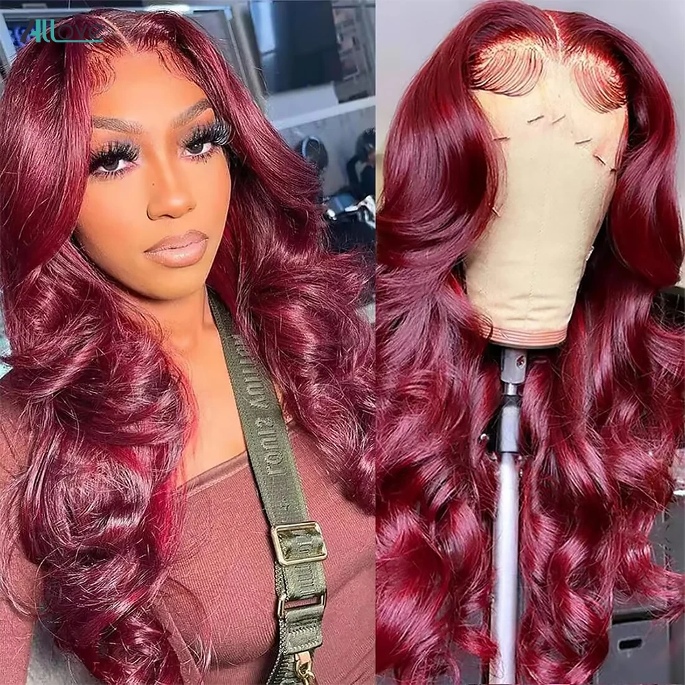 Top Trends: Allove 99J Burgundy Body Wave Lace Front Wigs 13x4 HD Transparent Lace Frontal Wig Brazilian Colored Human Hair Wigs For Women Shoppable Styles