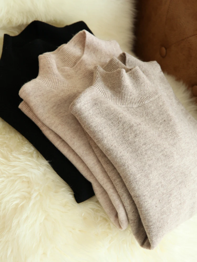 Top Trends: Autumn Winter Chic Bottom Sweaters Women Fashion Turtleneck Pullover Slim Long Sleeve 2024 Knitted Jumper Soft Warm Pull Femme Shoppable Styles