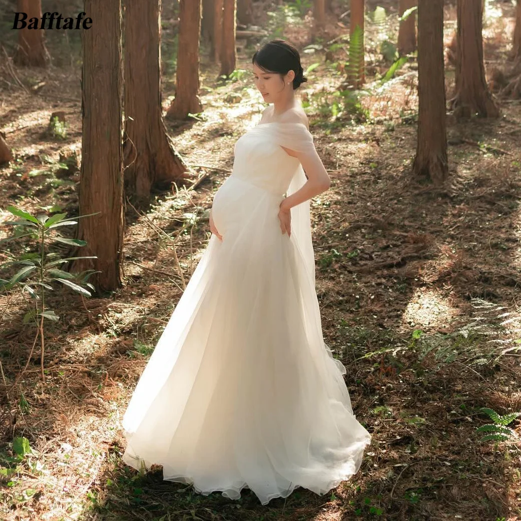 Top Trends: Bafftafe A Line Organza Wedding Dresses Korea Pregnant Bride Dress Countryside Wedding Photo Shoot Bridal Gowns Robe De Mariée Shoppable Styles