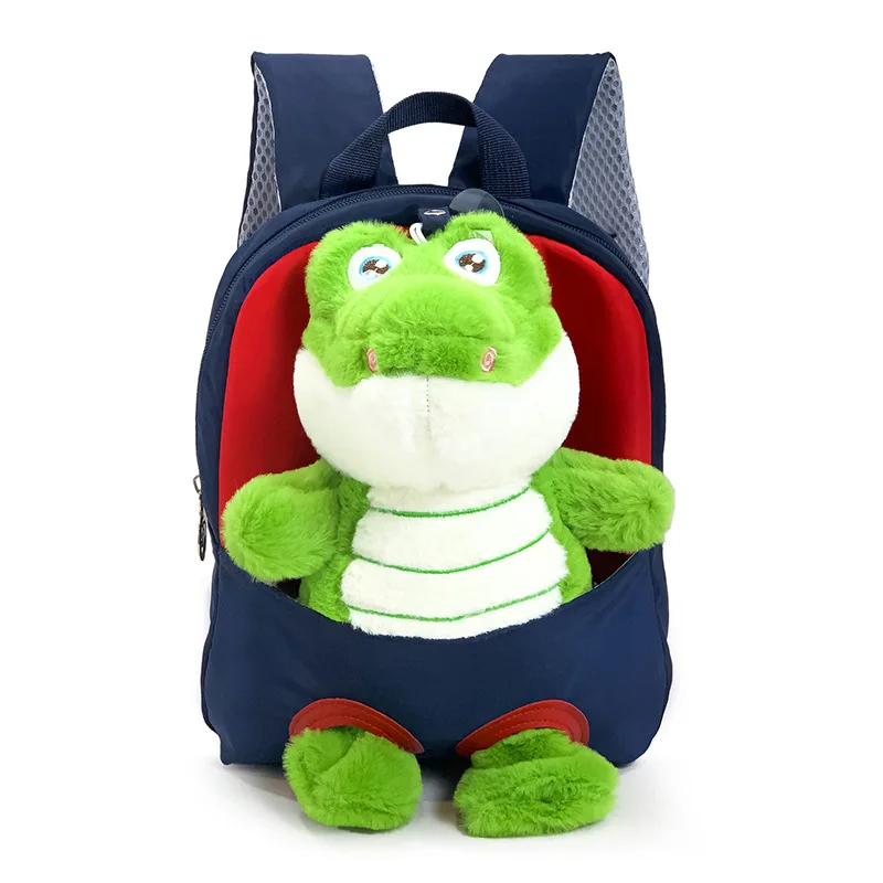 Top Trends: Creative Cute Crocodile Backpacks For Children Detachable Plush Doll Boy's Backpack Small Kids Backpack New Lovely School Bags Shoppable Styles