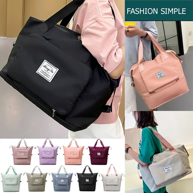 Top Trends: Hot Large Capacity Folding Travel Bags Waterproof Tote Handbag Travel Duffle Bags Multifunctional Women Travel Bags Dropshipping Shoppable Styles