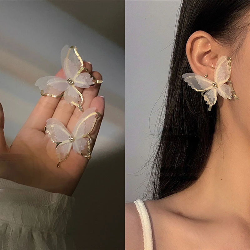 Top Trends: Fashion Fairy Stereo Butterfly Earrings For Women Jewelry Modern Party Bridal Trendy Earrings Sweet Student Jewelry Accessories Shoppable Styles