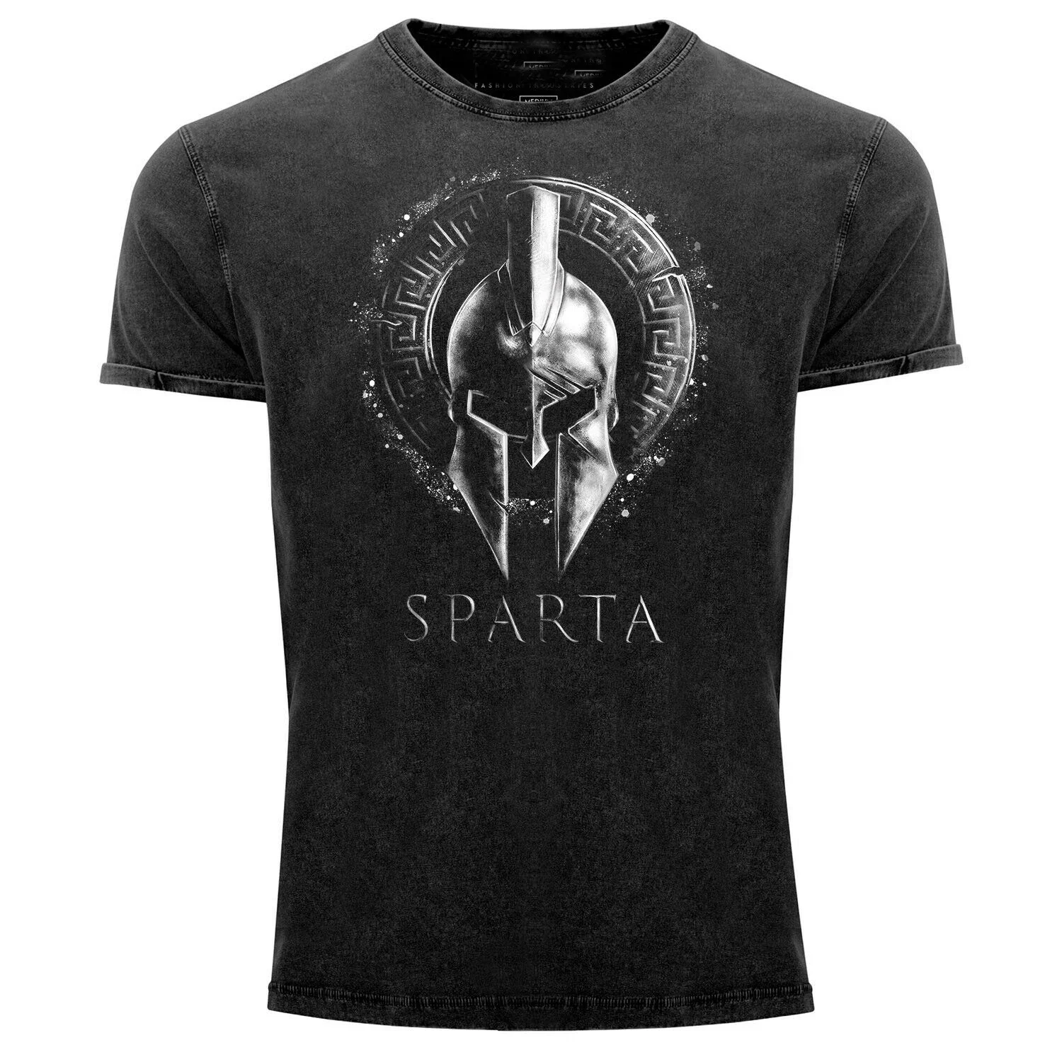 Top Trends: Vintage Sparta Warrior Helmet Printed T-Shirt. Summer Cotton O-Neck Short Sleeve Mens T Shirt New S-3XL Shoppable Styles