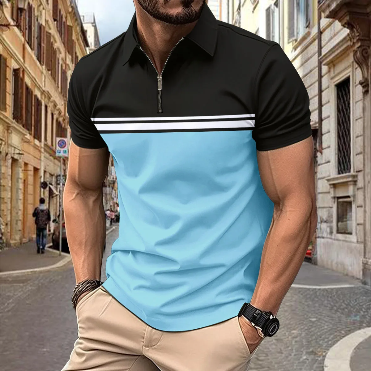 Top Trends: Summer New Men&#039;s Short-sleeved Cotton Casual Men&#039;s T-shirt V-neck Shirt Men&#039;s Breathable Polo Shirt S-3XL Shoppable Styles