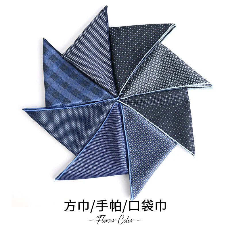 Top Trends: Pocket Square Men Fashion Silk Handkerchief Navy Blue Handmade Hanky Luxury Brand Design Pocket Square Microfiber Jacquard Pocke Shoppable Styles - Image 5