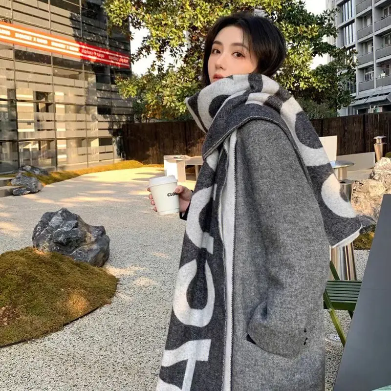 Top Trends: Designer Brand 목도리 AC Letter Scarf Women's Winter Thickened Warm Shawl Scarves For Women Hot Selling Shoppable Styles