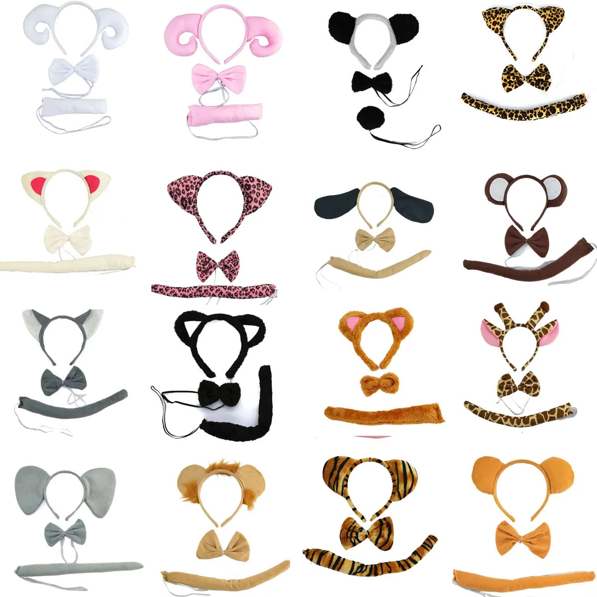 Top Trends: Adult Kids Plush Girls Boy Animal Headbands Ear Tail Bow Hairband Birthday Gift Party Cosplay Costume Props Christmas Halloween Shoppable Styles