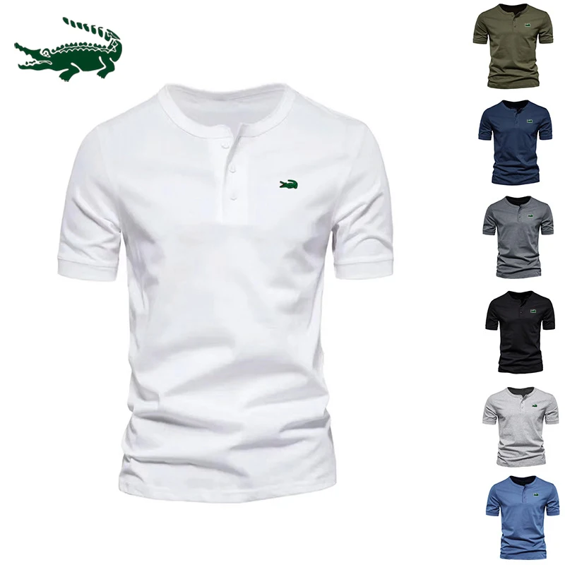 Top Trends: High Quality Men&#039;s Spring And Summer Cotton Short Sleeved Polo Shirt Business Casual Sports Round Neck Shirt T-shirt Top M-6XL Shoppable Styles