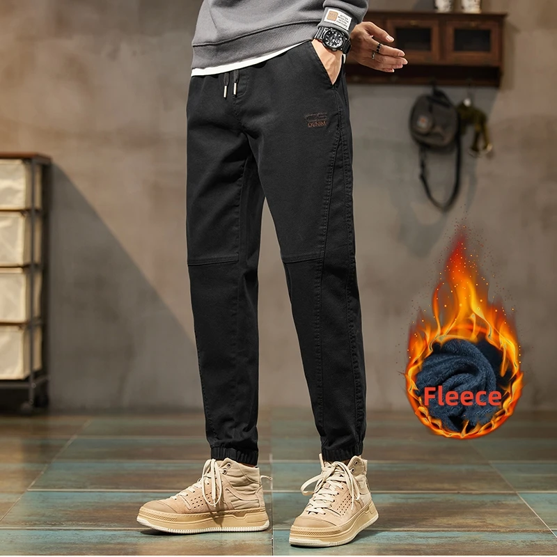 Top Trends: Winter Men's Cargo Pants M-5XL 2023 New Thick Warm Fleece Trousers Male Streetwear Slim Casual Thermal Joggers Black Gray Coffee Shoppable Styles - Image 3