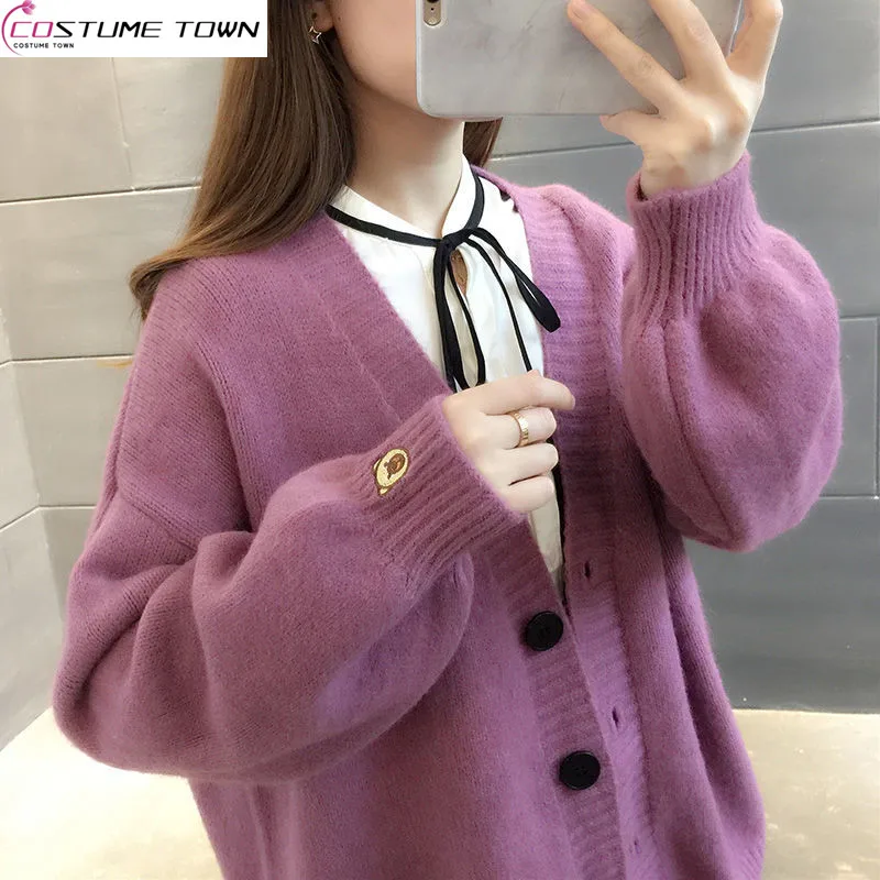 Top Trends: Knitted Cardigan Jacket 2023 New Spring And Autumn Korean Version Loose Fitting Sweater Slimming And Elegant Women's Top Shoppable Styles