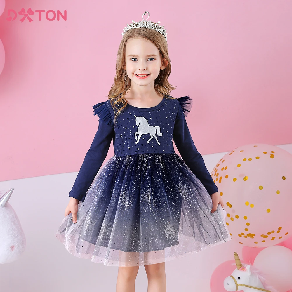 Top Trends: DXTON Girls Dresses Unicorn Clothes Winter Long Sleeve Dress Children 2023 Birthday Party Dresses For Girl Kids Cotton Costumes Shoppable Styles