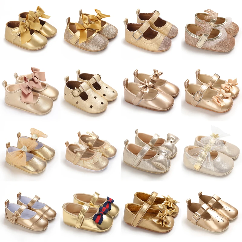 Top Trends: Spring Fashion Newborn Golden Baby Shoes Non Slip Cloth Bottom Girl Shoes Elegant Breathable Casual Baby First Walking Shoes Shoppable Styles