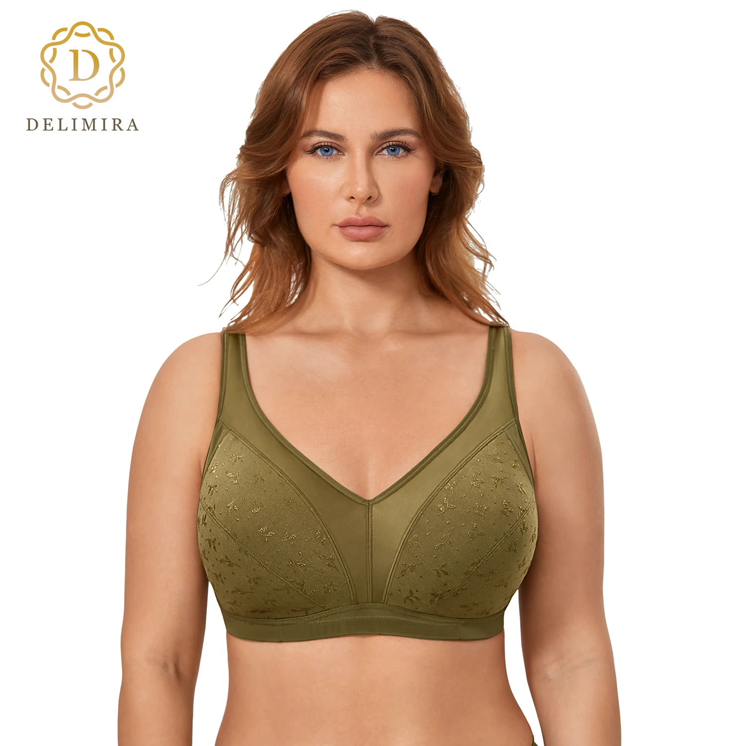 Top Trends: DELIMIRA Women&#039;s Wireless Plus Size Cotton Bra Full Coverage Seamless Comfort Unlined Smooth T Shirt Bra D DD E F G Shoppable Styles