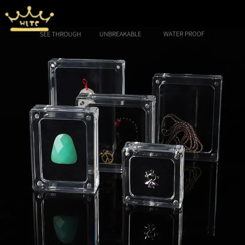 Top Trends: Transparent Acrylic Jewelry Box Antioxidant Color Treasure Bare Stone Storage Box Magnet Ring Display Box Shoppable Styles