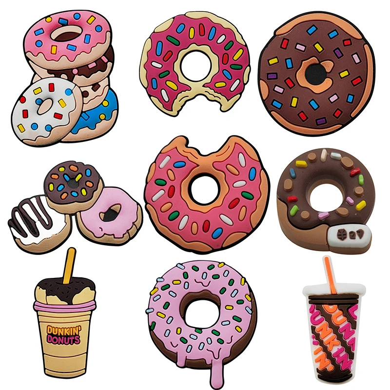 Top Trends: Hot Sale 1Pcs Cute Doughnut Croc Charms Pin For Crocs Accessories DIY Shoe Wristband Decoration Kids Women Party X-mas Gifts Shoppable Styles