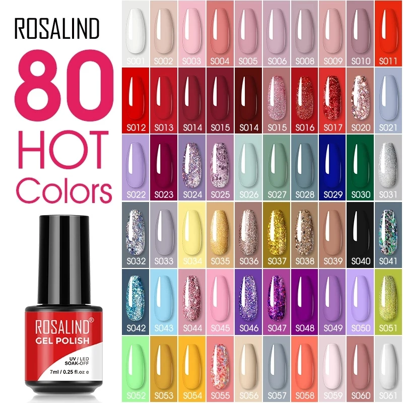 Top Trends: ROSALIND Shiny Gel Nail Polish Hybrid Varnish UV Cat Eye Nail Gel Semi Permanent Matt Base Top Coat For Manicure Art Nail Polish Shoppable Styles