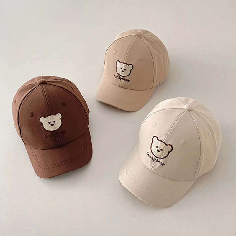 Top Trends: New Summer Adjustable Baby Baseball Cap Toddler Cartoon Bear Embroidery Cute Hats For Kids Girl Boy Soft Cotton Bonnet Sun Hat Shoppable Styles