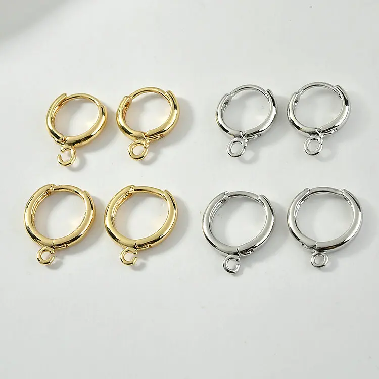 Top Trends: 10PCS 14MM 14k Gold Color Plated Round Earring Clasps Hooks For DIY Earring Accessories Jewelry Making Supplies Shoppable Styles