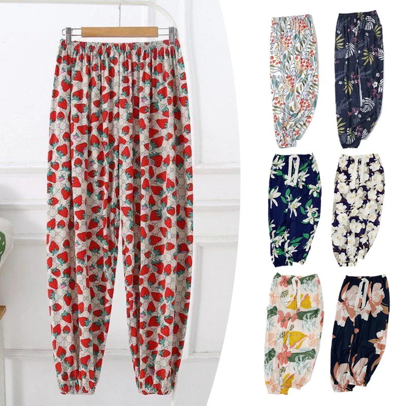 Top Trends: Women Summer Cotton Silk Feel Thin Bloomers Ultra-thin Ice Silk Cool Baggy Harem Pants Beach Pants Casual Soft Loose Pajamas Shoppable Styles