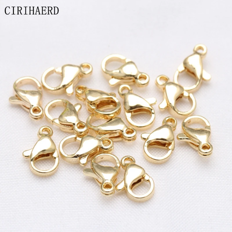 Top Trends: 14k / 18K Real Gold Plated Lobster Clasps Necklace Bracelet Connector End Buckle DIY Jewelry Making Accessories Supplies Wholesale Shoppable Styles