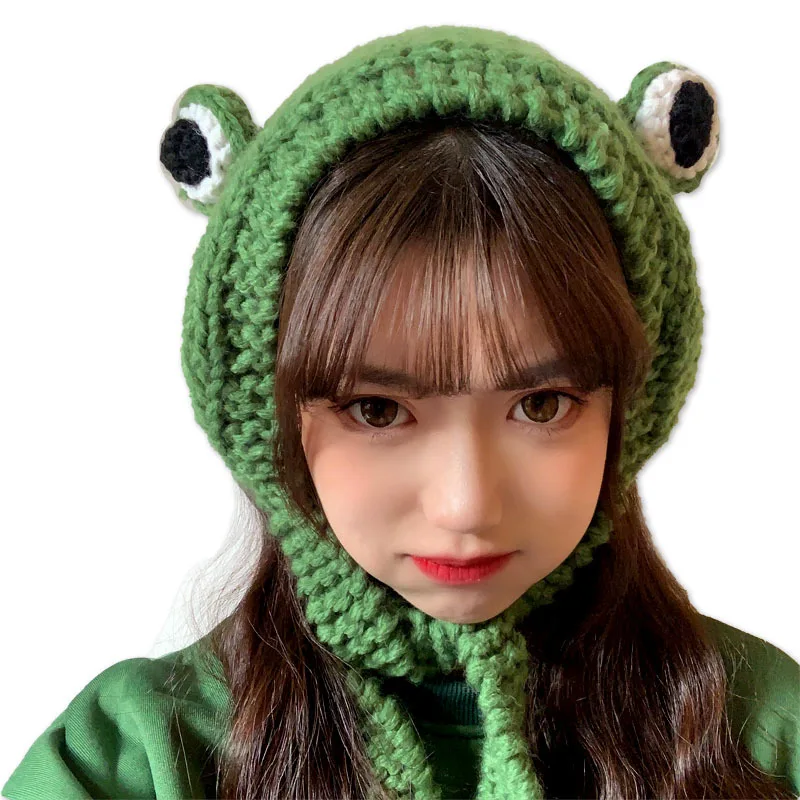 Top Trends: Winter Skullies 2022 Women Hat Frog Crochet Knitted Hat Costume Beanie Hats Women Gift Baby Anime Hat Photography Prop Party Shoppable Styles