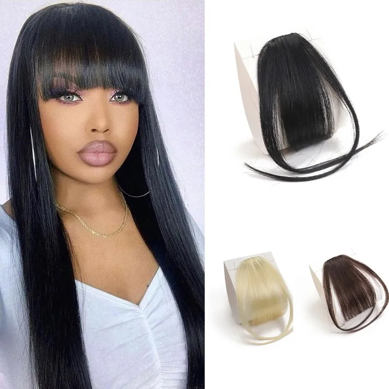 Top Trends: Human Hair Bangs Air Fringe On Wigs 100% Human Hair Bang With Clip 1Pcs Black Blonde Color Hair Pieces For Women Shoppable Styles