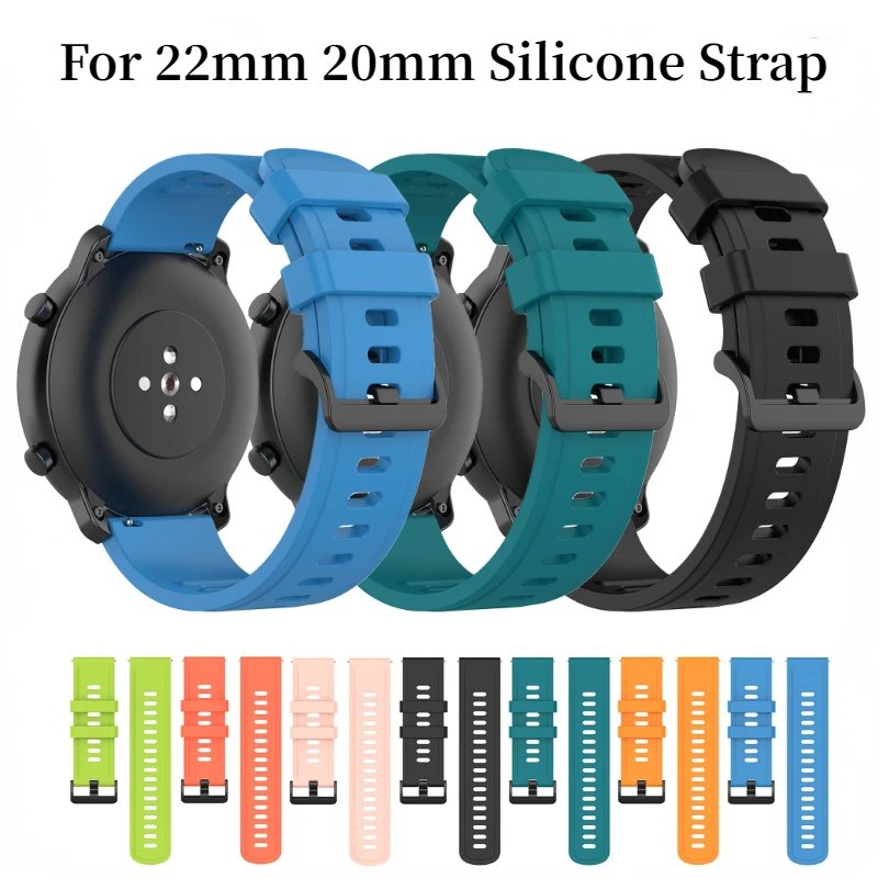 Top Trends: 22mm 20mm Silicone Strap For Amazfit GTR / Stratos / GTS 4 Bracelet Wristband Samsung Galaxy Watch 6 / 5 / 4 / 3 Huawei Watch 4 / 3 / GT3 Band Shoppable Styles