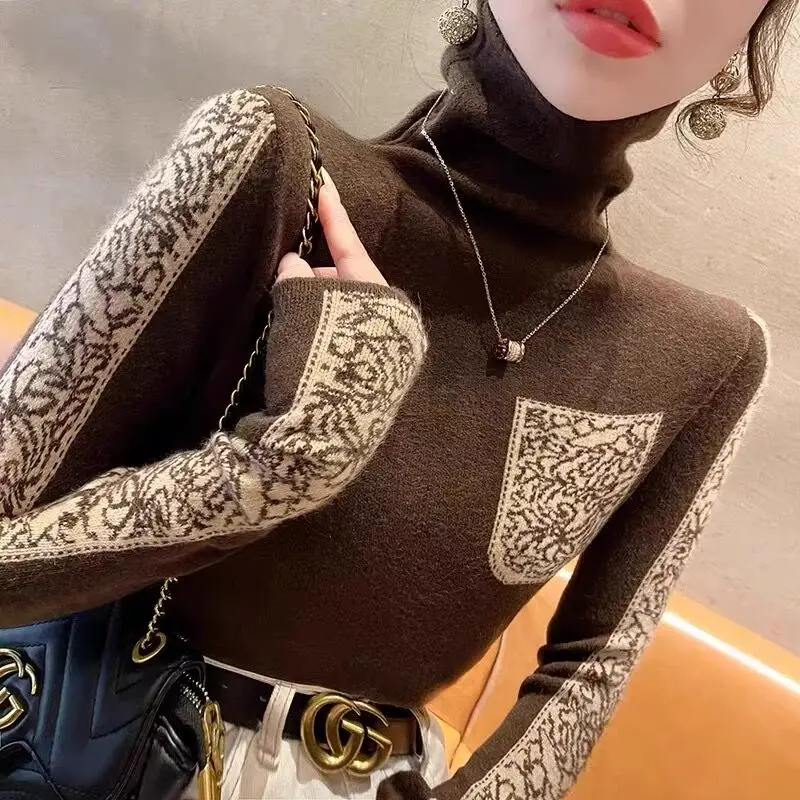 Top Trends: Women Turtleneck Soft Slim Comfort Jumper Early Spring Fashion Inside Commuting Knitted Sweaters Office Lady Elegant Vintage Top Shoppable Styles - Image 3