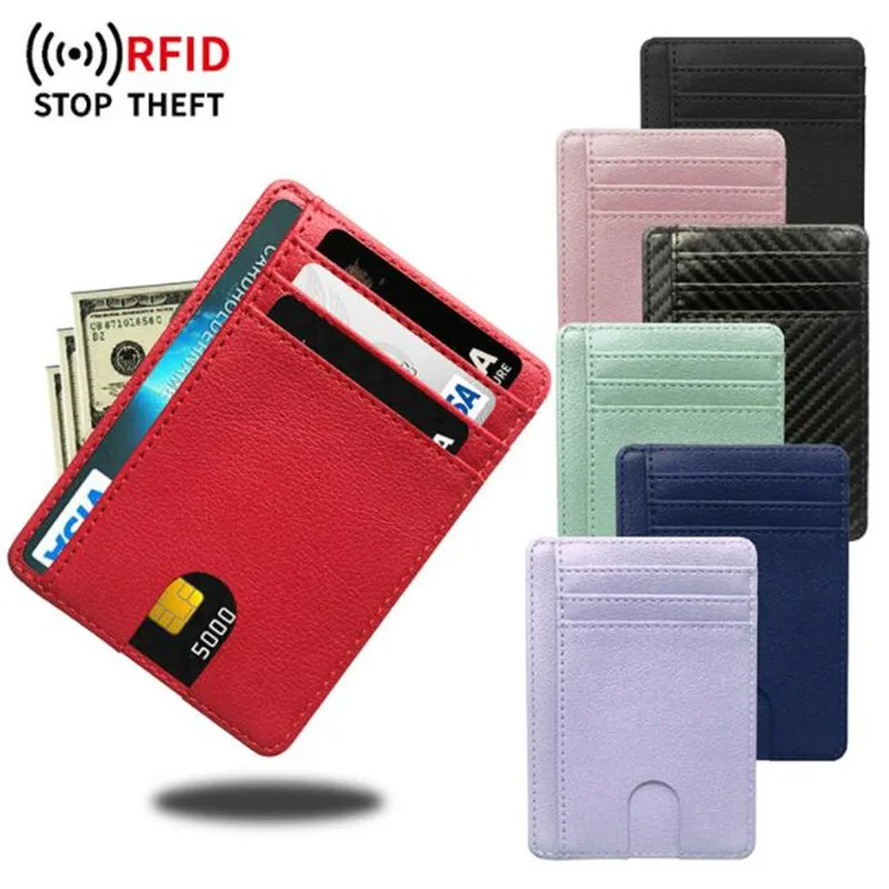 Top Trends: 8 Slot Slim RFID Blocking Leather Wallet Credit ID Card Holder Purse Money Case Cover Anti Theft For Men Women Men Fashion Bags Shoppable Styles