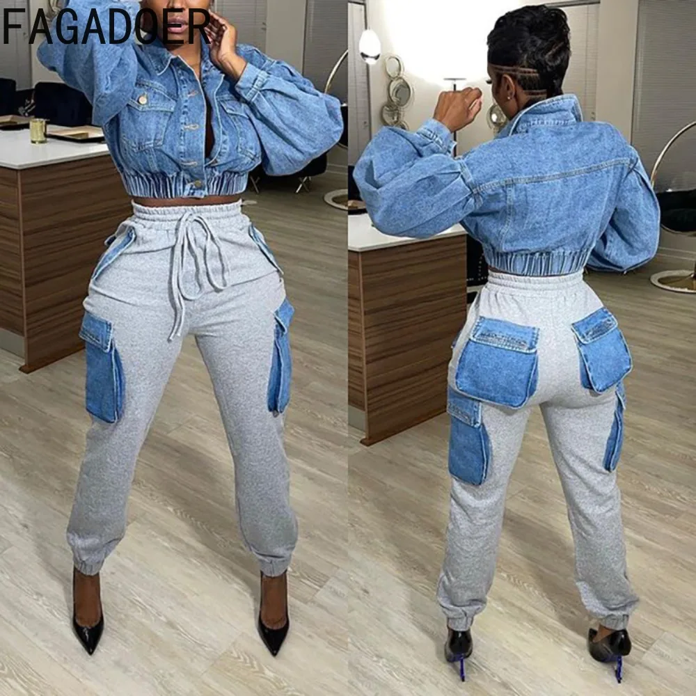 Top Trends: FAGADOER Fashion Streetwear Women Patchwork High Waisted Drawstring Jogger Pants Autumn Casual Solid Cargo Pants Bottoms Shoppable Styles