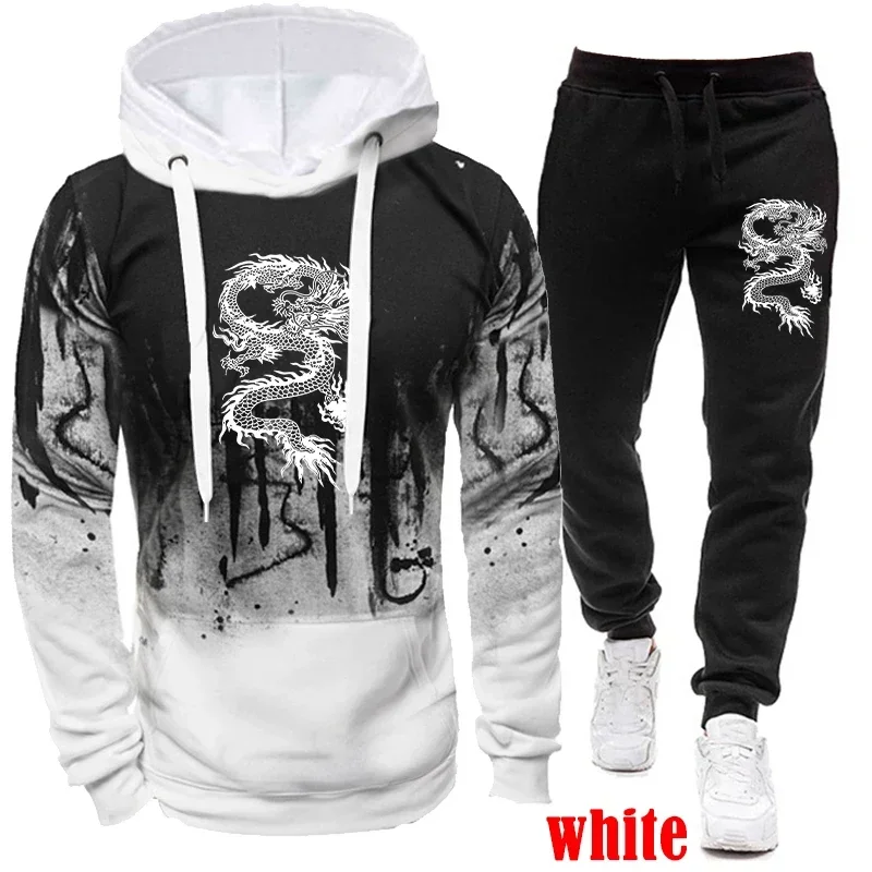 Top Trends: 2024 New Spring And Winter Men&#039;s Casual Sportswear Set Fashion Pullover Hoodie + Jogging Fitness Pants Two-piece Set Shoppable Styles