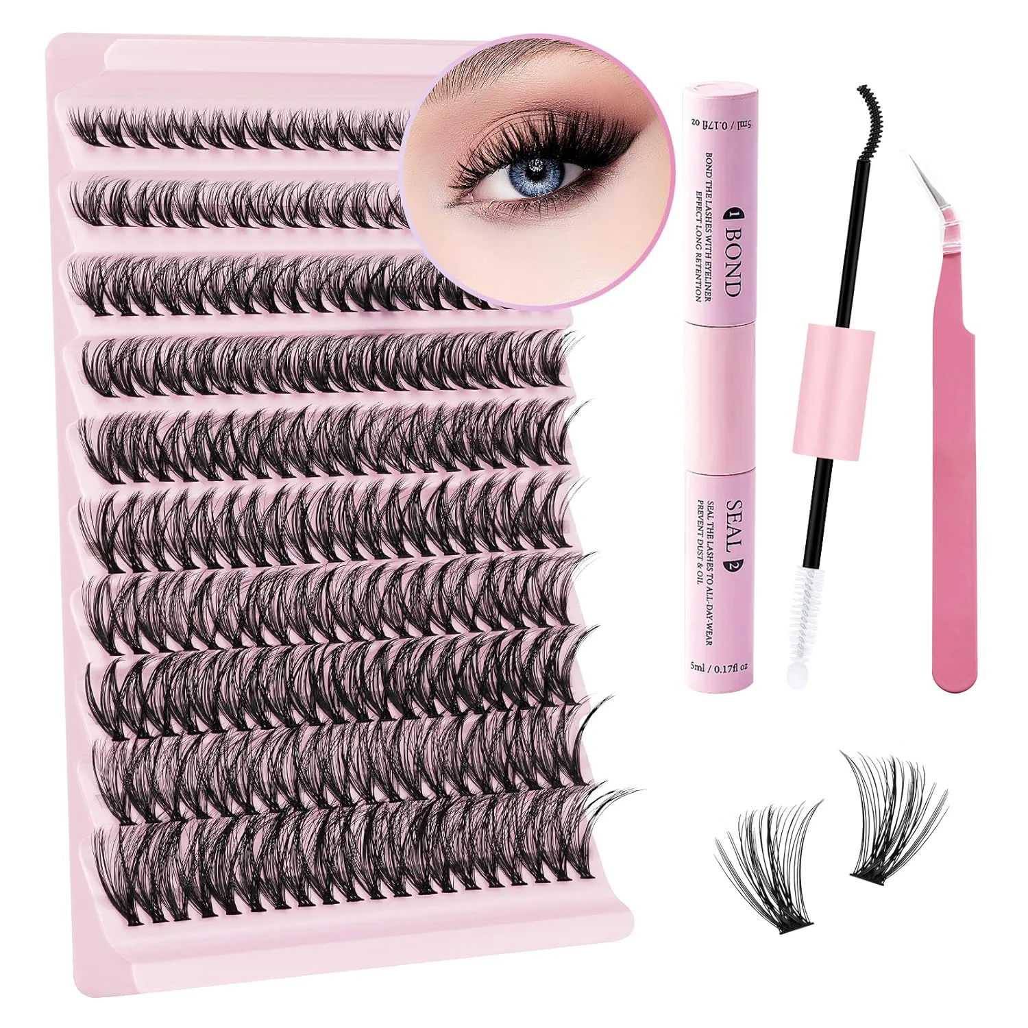 Top Trends: 40D Lash Extension Kit With Lash Bond And Seal Glue Clusters Eyelashes Makeup Tools DIY Lashes Extension Kit For Gluing Lashes Shoppable Styles