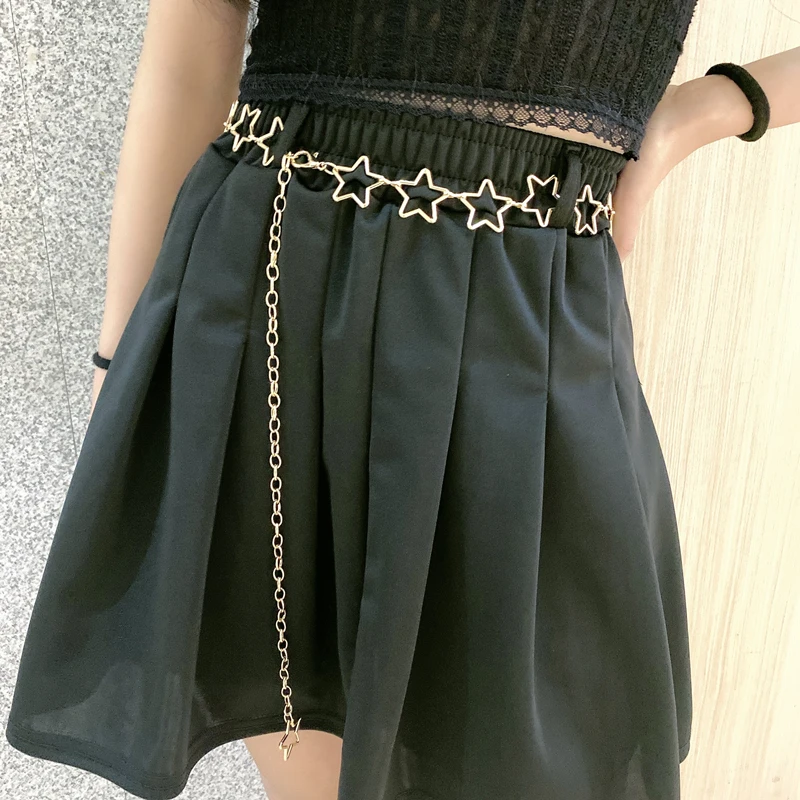 Top Trends: Star Metal Short Skirt Waist Chain Women's Versatile Dress Fashion Style Personality Chain Belt Student Dress Band Tide Shoppable Styles