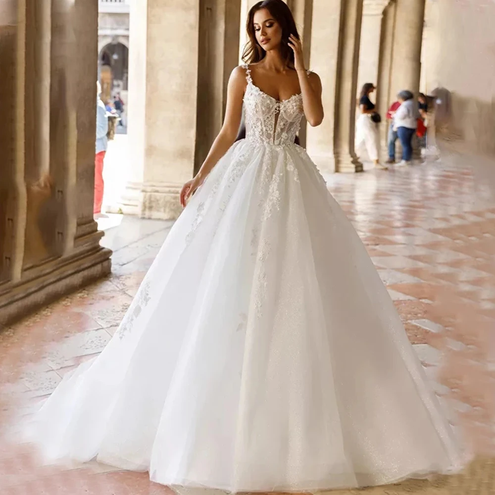 Top Trends: Square Neck Sexy Off Shoulder Sleeveless Fluffy Princess Style Mopping Wedding Dresses Sweetheart A-Line White Bridal Gowns 2023 Shoppable Styles