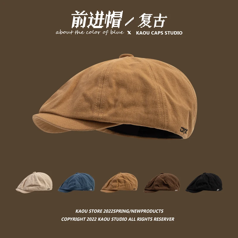 Top Trends: Retro Advance Hats Front And Back Can Wear Peaked Cap Men Khaki Newsboy Cap Hipster Beret Female Painter Cap Shoppable Styles