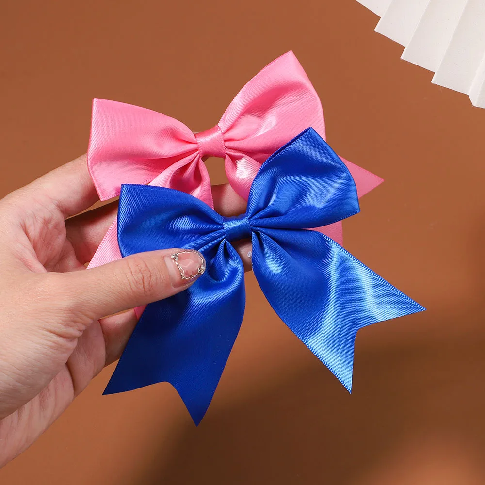 Top Trends: Wholesale 2Pcs Baby Bows Hair Clip For Kids Girls Solid Color Hairpins Barrettes Handmade Headwear Hair Accessories 4.52Inches Shoppable Styles - Image 4